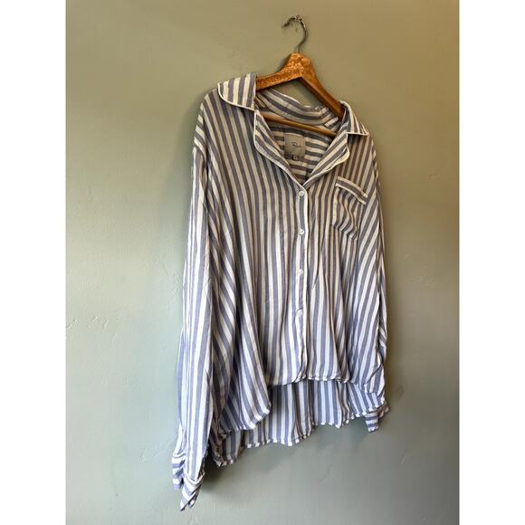 Rails Clara Pajama Set in Blue and White Bermuda Stripe - Picture 3 of 14